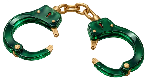 Snapped-open handcuffs
